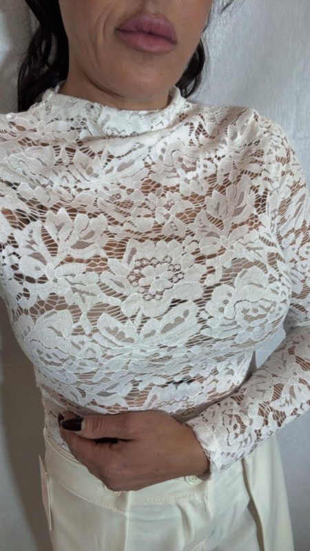 Maglia macramè Bianca