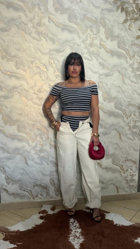 Coordinato Mille Righe Fondo Nero