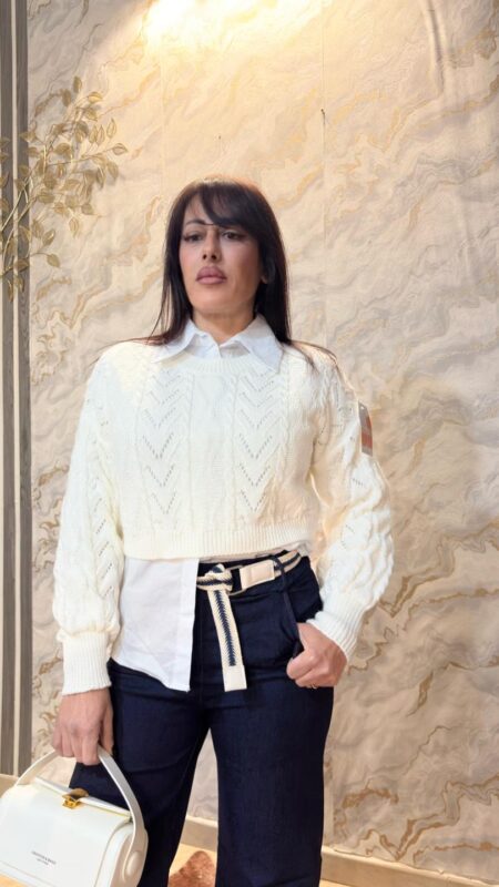 Pull Trecce Bianco