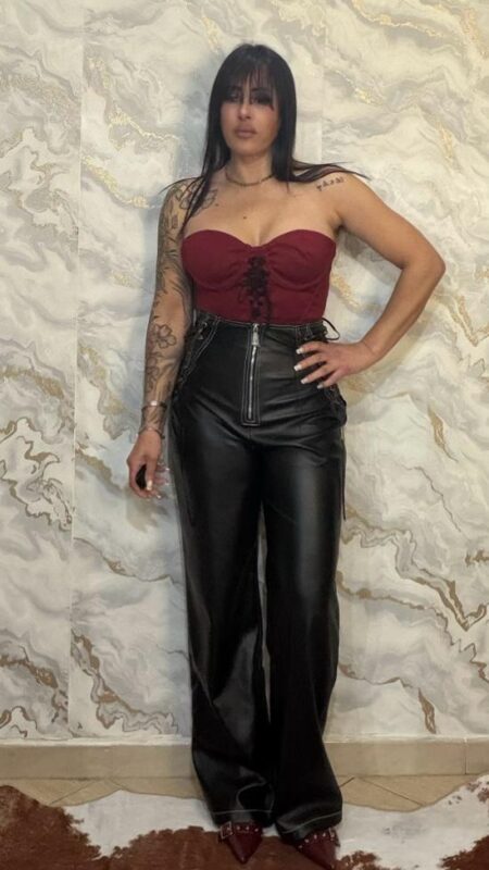 Pantalone in Ecopelle Stringato