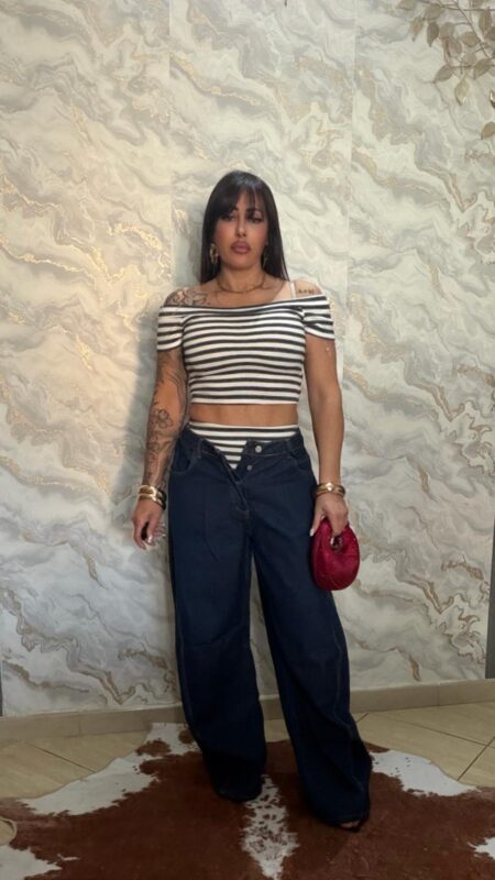 Coordinato Mille Righe Fondo Bianco