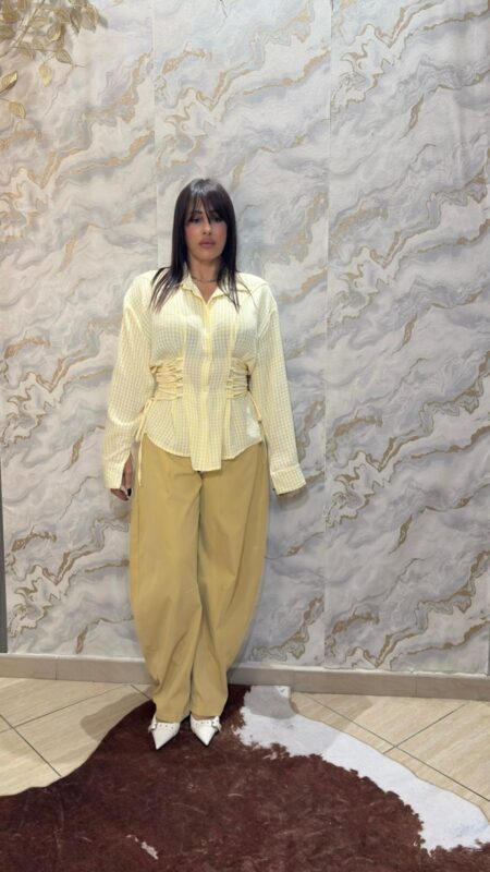Camicia Stringhe Gialla