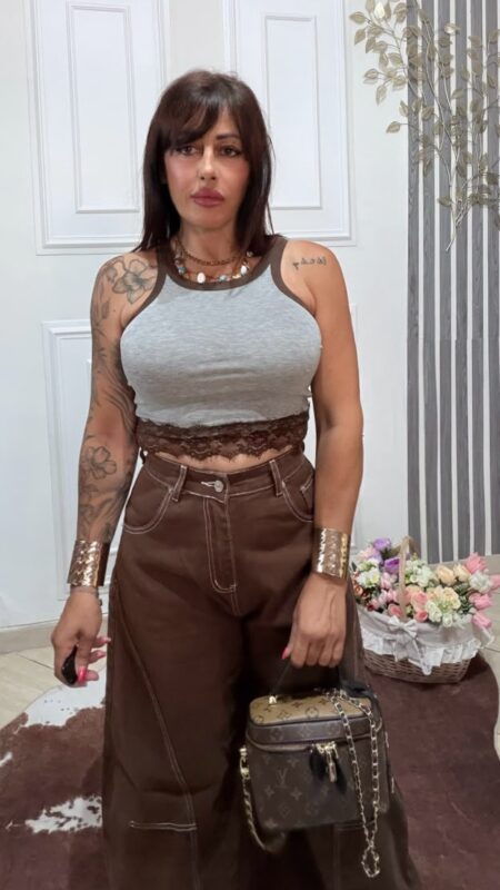 Top Grigio Con Pizzo By J.W.