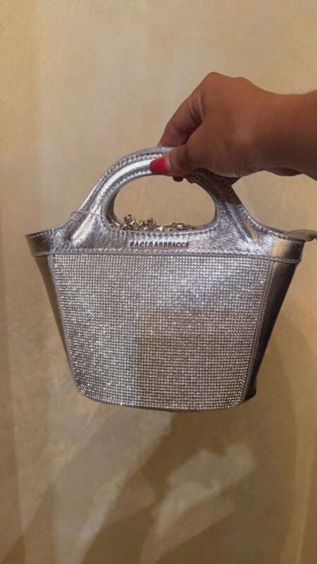 Mini Secchiello Con Strass Silver