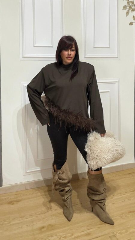 Maglia Plume Chic Marrone